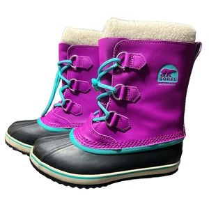 Sorel Yoot Pack Waterproof‎ Leather Snow Boots Purple Blue Women Size 5
